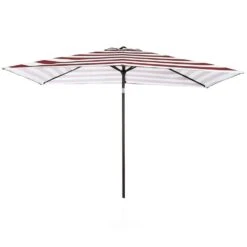 6.5 Ft. X 10 Ft. Steel Market Tilt Patio Umbrella In Red And White