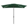 6.5 X 10 Ft. Market Solar LED Lighted Tilt Patio Umbrella Rectangular Outdoor Umbrella In Dark Green