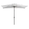 6.5 X 10 Ft. Market Solar LED Lighted Tilt Patio Umbrella Rectangular Outdoor Umbrella In Peacock Gray