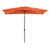 6.5 X 10 Ft. Market Solar LED Lighted Tilt Patio Umbrella Rectangular Outdoor Umbrella In Pumpkin