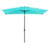 6.5 X 10 Ft. Market Solar LED Lighted Tilt Patio Umbrella Rectangular Outdoor Umbrella In Peacock Blue