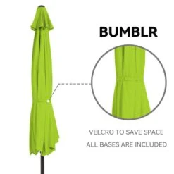 8 Ft. X 10 Ft. Steel Rectangular Market Umbrella In Apple Green -Jearey jearey market umbrellas 8x10jxs agreen 1f 1000