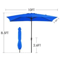 8 Ft. X 10 Ft. Steel Rectangular Market Umbrella In Blue -Jearey jearey market umbrellas 8x10jxs blue 44 1000