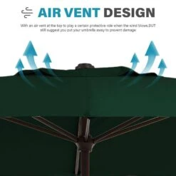 8 Ft. X 10 Ft. Steel Rectangular Market Umbrella In Green -Jearey jearey market umbrellas 8x10jxs green 1f 1000