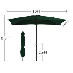 8 Ft. X 10 Ft. Steel Rectangular Market Umbrella In Green -Jearey jearey market umbrellas 8x10jxs green 44 1000