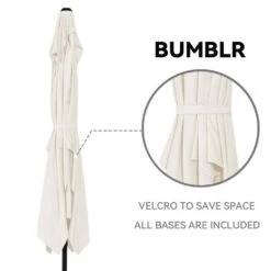 8 Ft. X 10 Ft. Steel Rectangular Market Umbrella In White -Jearey jearey market umbrellas 8x10jxs white 1f 1000