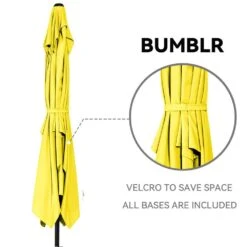 8 Ft. X 10 Ft. Steel Rectangular Market Umbrella In Yellow -Jearey jearey market umbrellas 8x10jxs yellow 1f 1000
