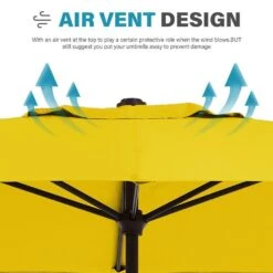 8 Ft. X 10 Ft. Steel Rectangular Market Umbrella In Yellow -Jearey jearey market umbrellas 8x10jxs yellow fa 1000