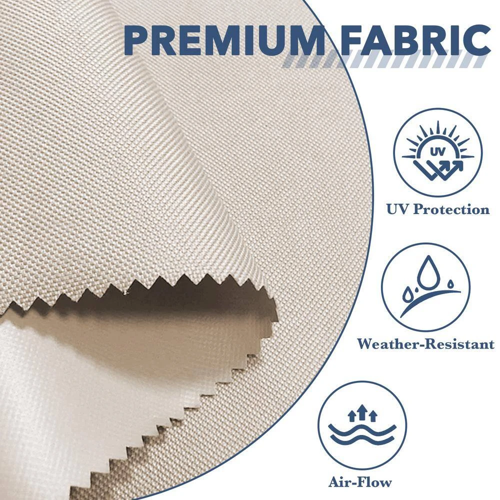 6.5 Ft X 10 Ft. Rectangular Steel Market Crank And Tilt Outdoor Patio Umbrella In Tan 9 6.5 Ft X 10 Ft. Rectangular Steel Market Crank And Tilt Outdoor Patio Umbrella In Tan - Image 9