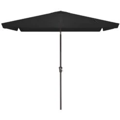 6.5 Ft X 10 Ft. Rectangular Steel Market Crank And Tilt Outdoor Patio Umbrella In Black -Jearey jearey market umbrellas cb 6 5 10 bk 40 1000
