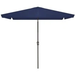 6.5 Ft X 10 Ft. Rectangular Steel Market Crank And Tilt Outdoor Patio Umbrella In Navy -Jearey jearey market umbrellas cb 6 5 10 nv 40 1000