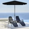 8 Ft X 10 Ft. Rectangular Steel Market Crank And Tilt Outdoor Patio Umbrella In Black
