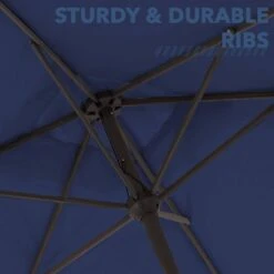 8 Ft X 10 Ft. Rectangular Steel Market Crank And Tilt Outdoor Patio Umbrella In Navy -Jearey jearey market umbrellas cb 8 10 nv 1f 1000