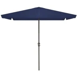 8 Ft X 10 Ft. Rectangular Steel Market Crank And Tilt Outdoor Patio Umbrella In Navy -Jearey jearey market umbrellas cb 8 10 nv 40 1000