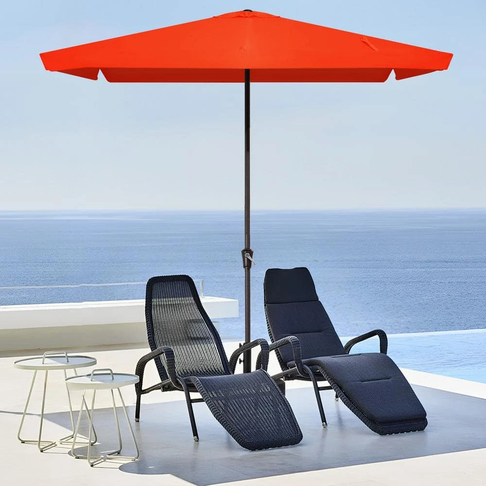 8 Ft X 10 Ft. Rectangular Steel Market Crank And Tilt Outdoor Patio Umbrella In Pumpkin 1 8 Ft X 10 Ft. Rectangular Steel Market Crank And Tilt Outdoor Patio Umbrella In Pumpkin