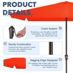 8 Ft X 10 Ft. Rectangular Steel Market Crank And Tilt Outdoor Patio Umbrella In Pumpkin 12 8 Ft X 10 Ft. Rectangular Steel Market Crank And Tilt Outdoor Patio Umbrella In Pumpkin -Jearey jearey market umbrellas cb 8 10 og c3 1000