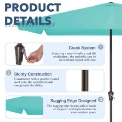 8 Ft X 10 Ft. Rectangular Steel Market Crank And Tilt Outdoor Patio Umbrella In Peacock Blue 12 8 Ft X 10 Ft. Rectangular Steel Market Crank And Tilt Outdoor Patio Umbrella In Peacock Blue -Jearey jearey market umbrellas cb 8 10 pb c3 1000
