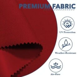 8 Ft X 10 Ft. Rectangular Steel Market Crank And Tilt Outdoor Patio Umbrella In Red -Jearey jearey market umbrellas cb 8 10 rd 44 1000