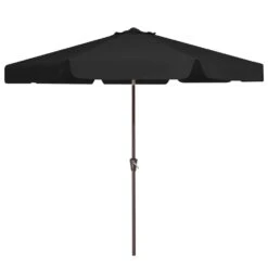10 Ft. Steel Market Crank And Tilt Outdoor Patio Umbrella In Black -Jearey jearey market umbrellas cbzzs 10 bk 40 1000