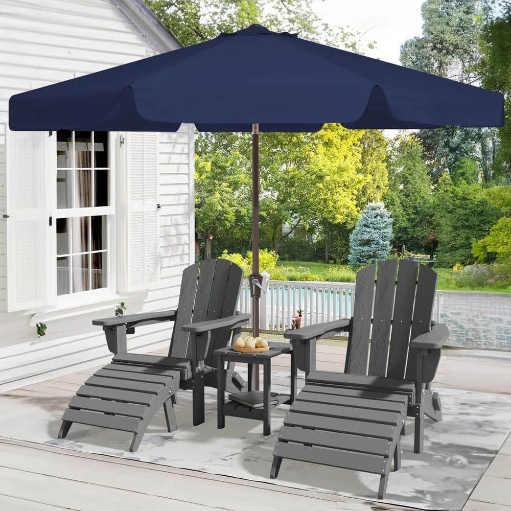 10 Ft. Steel Market Crank And Tilt Outdoor Patio Umbrella In Navy 1 10 Ft. Steel Market Crank And Tilt Outdoor Patio Umbrella In Navy