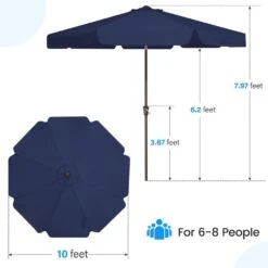 10 Ft. Steel Market Crank And Tilt Outdoor Patio Umbrella In Navy 15 10 Ft. Steel Market Crank And Tilt Outdoor Patio Umbrella In Navy -Jearey jearey market umbrellas cbzzs 10 nv fa 1000