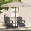 11 Ft. Steel Market Crank Outdoor Patio Umbrella In Beige