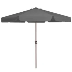 11 Ft. Steel Market Crank Outdoor Patio Umbrella In Gray 9 11 Ft. Steel Market Crank Outdoor Patio Umbrella In Gray -Jearey jearey market umbrellas cbzzs 11 gy 40 1000