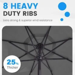 11 Ft. Steel Market Crank Outdoor Patio Umbrella In Gray 13 11 Ft. Steel Market Crank Outdoor Patio Umbrella In Gray -Jearey jearey market umbrellas cbzzs 11 gy 44 1000