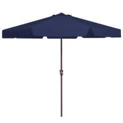11 Ft. Steel Market Crank Outdoor Patio Umbrella In Navy -Jearey jearey market umbrellas cbzzs 11 nv 40 1000