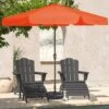 11 Ft. Steel Market Crank Outdoor Patio Umbrella In Pumpkin