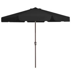 9 Ft. Steel Market Crank And Tilt Outdoor Patio Umbrella In Black -Jearey jearey market umbrellas cbzzs 9 bk 40 1000