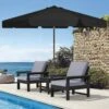9 Ft. Steel Market Crank And Tilt Outdoor Patio Umbrella In Black