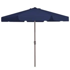 9 Ft. Steel Market Crank And Tilt Outdoor Patio Umbrella In Navy -Jearey jearey market umbrellas cbzzs 9 nv 40 1000