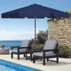 9 Ft. Steel Market Crank And Tilt Outdoor Patio Umbrella In Navy