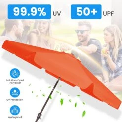 9 Ft. Steel Market Crank And Tilt Outdoor Patio Umbrella In Pumpkin -Jearey jearey market umbrellas cbzzs 9 og 44 1000