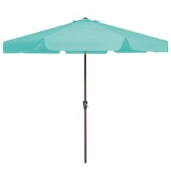 9 Ft. Steel Market Crank And Tilt Outdoor Patio Umbrella In Peacock Blue -Jearey jearey market umbrellas cbzzs 9 pb 40 1000
