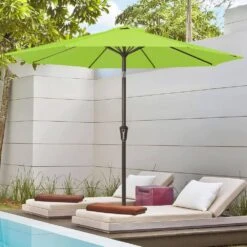 10 Ft. Market Patio Umbrella With Push Button Tilt And Crank In Apple Green