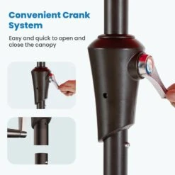 10 Ft. Market Patio Umbrella With Push Button Tilt And Crank In Black -Jearey jearey market umbrellas cx10 bk 4f 1000