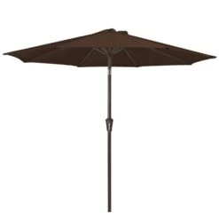 10 Ft. Market Patio Umbrella With Push Button Tilt And Crank In Brown -Jearey jearey market umbrellas cx10 bn 40 1000