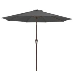 10ft. Market Patio Umbrella With Push Button Tilt And Crank In Gray -Jearey jearey market umbrellas cx10 gray 40 1000