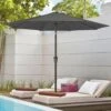 10ft. Market Patio Umbrella With Push Button Tilt And Crank In Gray