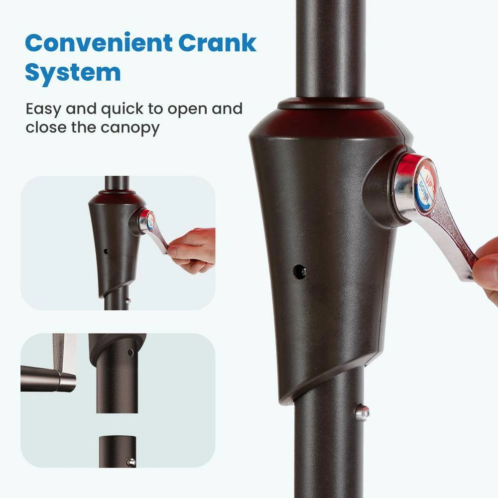 10 Ft. Market Patio Umbrella With Push Button Tilt And Crank In Orange 5 10 Ft. Market Patio Umbrella With Push Button Tilt And Crank In Orange - Image 5