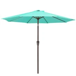 10 Ft. Market Patio Umbrella With Push Button Tilt And Crank In Peacock Blue -Jearey jearey market umbrellas cx10 pb 40 1000