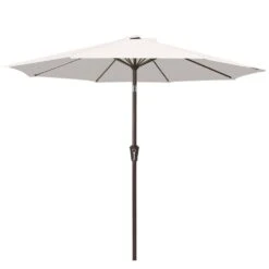 10 Ft. Market Patio Umbrella With Push Button Tilt And Crank In Off-White -Jearey jearey market umbrellas cx10 wt 77 1000