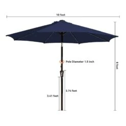 10 Ft. Market Solar LED Lighted Tilt Patio Umbrella Outdoor Steel Umbrella In Navy 13 10 Ft. Market Solar LED Lighted Tilt Patio Umbrella Outdoor Steel Umbrella In Navy -Jearey jearey market umbrellas dzzzs 10 nv 1f 1000