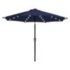 10 Ft. Market Solar LED Lighted Tilt Patio Umbrella Outdoor Steel Umbrella In Navy