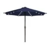 11 Ft. Market Solar LED Lighted Patio Umbrella Outdoor Steel Umbrella In Navy