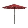 11 Ft. Market Solar LED Lighted Patio Umbrella Outdoor Steel Umbrella In Red