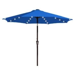 9 Ft. Market Solar LED Lighted Tilt Patio Umbrella Outdoor Steel Umbrella In Blue 12 9 Ft. Market Solar LED Lighted Tilt Patio Umbrella Outdoor Steel Umbrella In Blue -Jearey jearey market umbrellas dzzzs 9 bu c3 1000