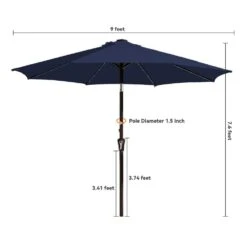 9 Ft. Market Solar LED Lighted Tilt Patio Umbrella Outdoor Steel Umbrella In Navy 15 9 Ft. Market Solar LED Lighted Tilt Patio Umbrella Outdoor Steel Umbrella In Navy -Jearey jearey market umbrellas dzzzs 9 nv 44 1000